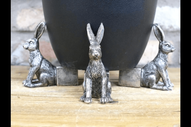 Silver Hare Pot Feet Set of 3