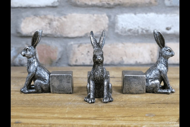 Silver Hare Pot Feet Set of 3