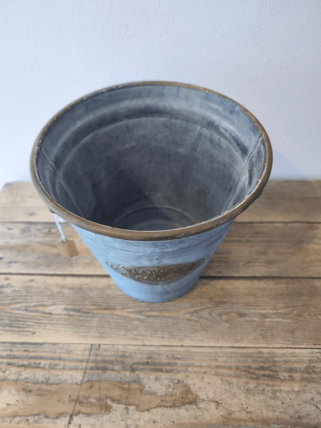 Flowers and Garden Vintage Metal Bucket