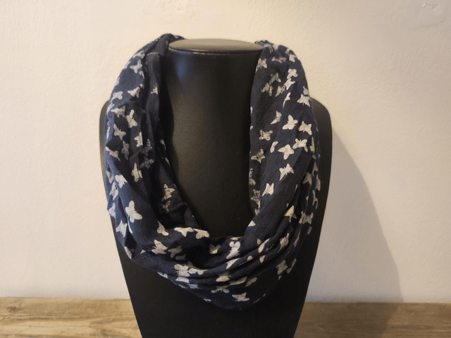 Cotton Butterfly Print Magnetic Scarf 
