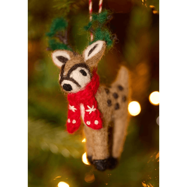 Felt Hanging Reindeer Christmas Tree Decoration 
