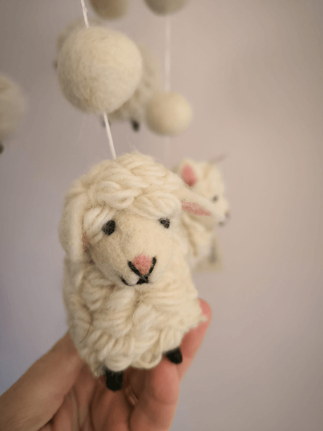 Handmade Sheep Baby Mobile 