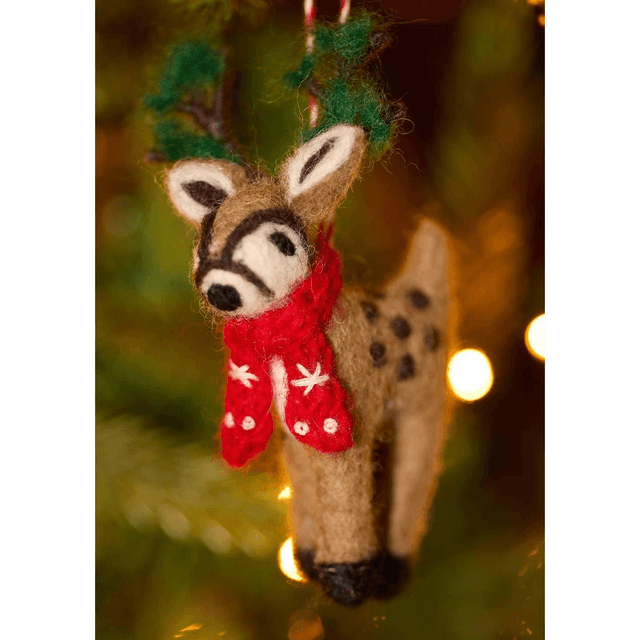 Felt Hanging Reindeer Christmas Tree Decoration 