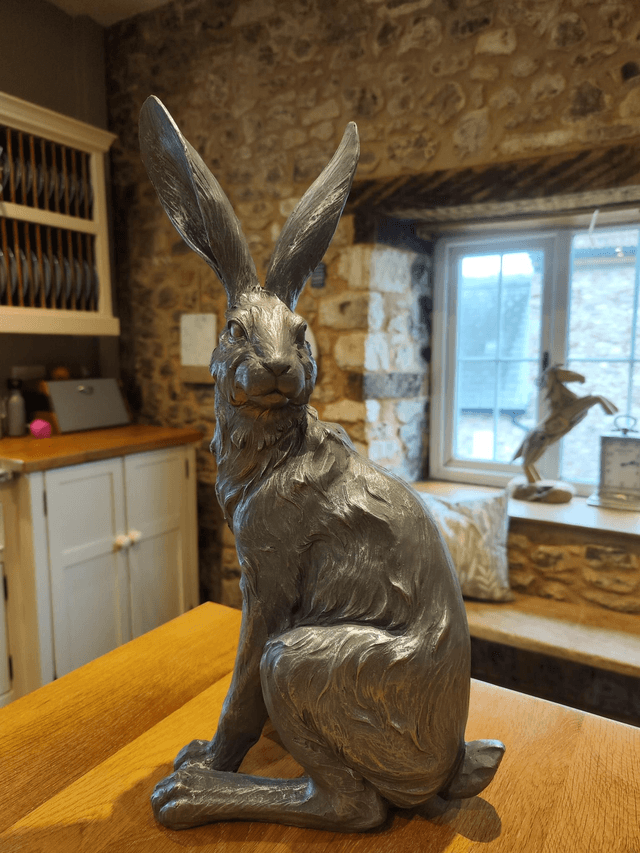 Large Textured Silver Hare
