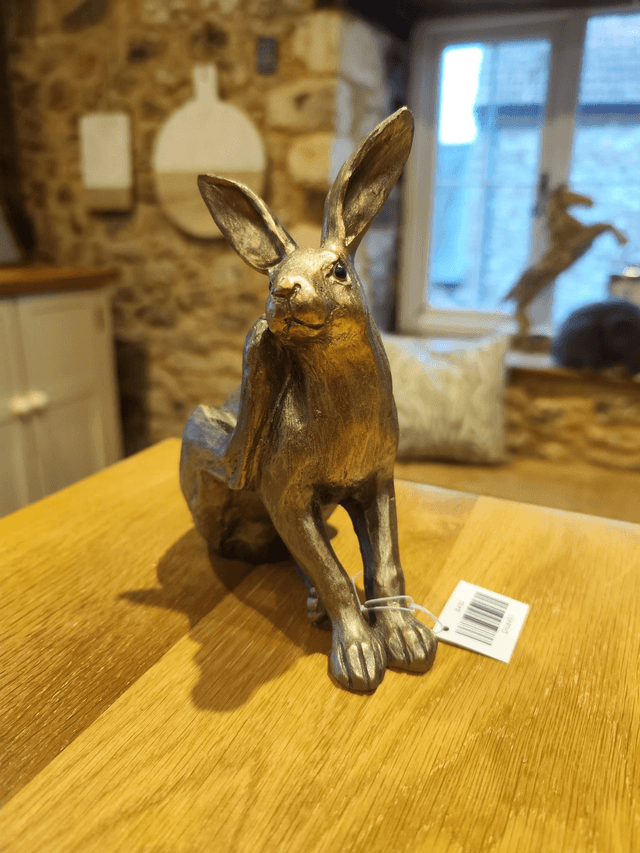 Gold / Bronze effect Resin Hare Scratching 