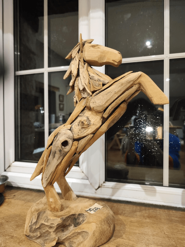 Teak Rearing Horses