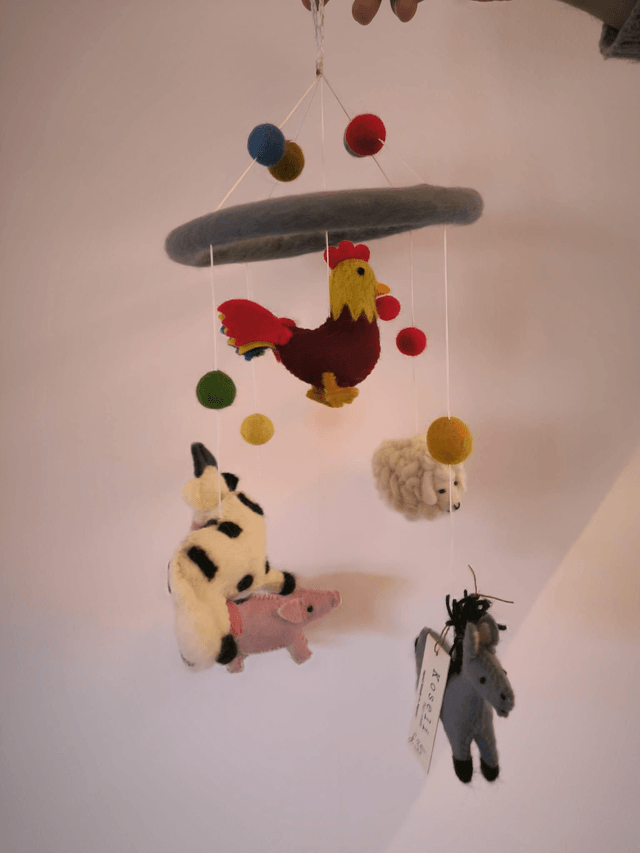 Handmade Farmyard Animals Baby Mobile 