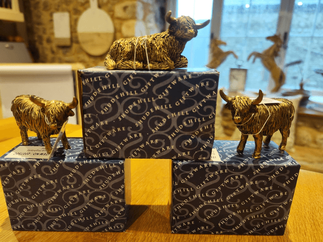 Set of 3 Small Highland Cow Ornaments 