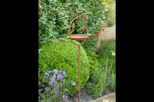 Metal Bird Feeder / Bath on a Stake 