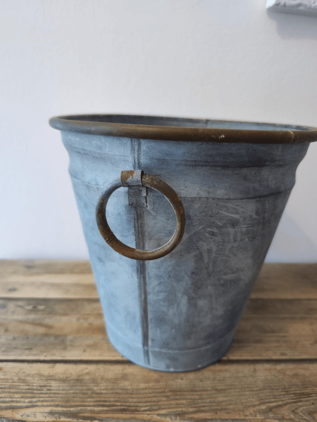 Flowers and Garden Vintage Metal Bucket