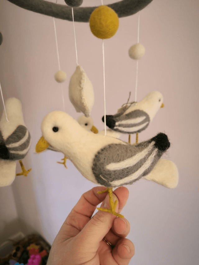 Handmade Seagull Baby Mobile