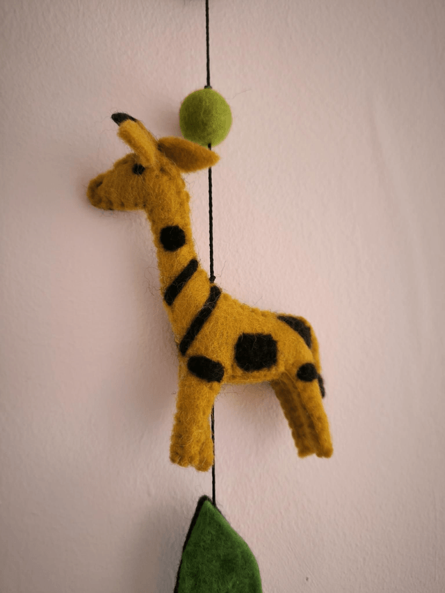 Handmade Felt Safari Hanging String with Bell