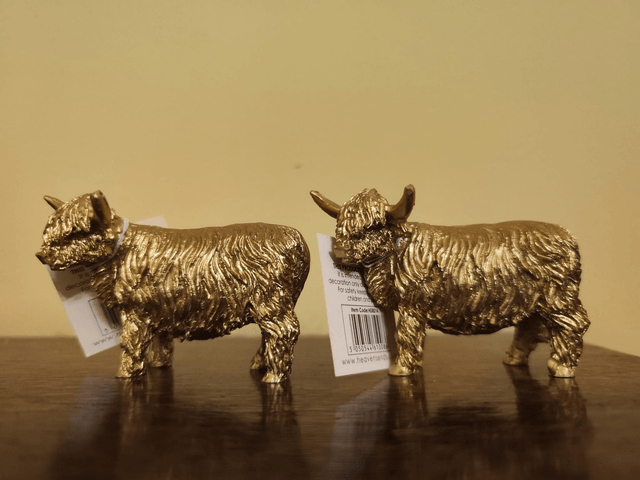 Small Golden Highland Cow Ornament 