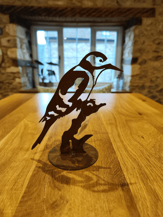 Metal Bird on Plate - Robin / Owl / Woodpecker 