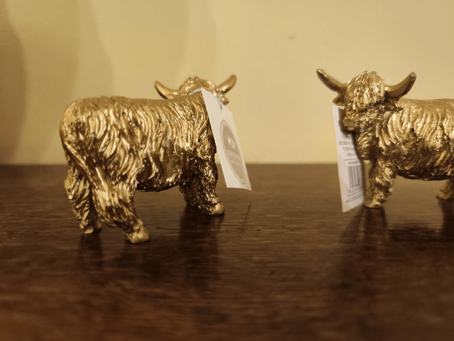 Small Golden Highland Cow Ornament 