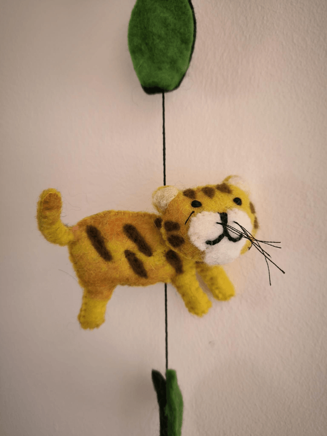 Handmade Felt Safari Hanging String with Bell