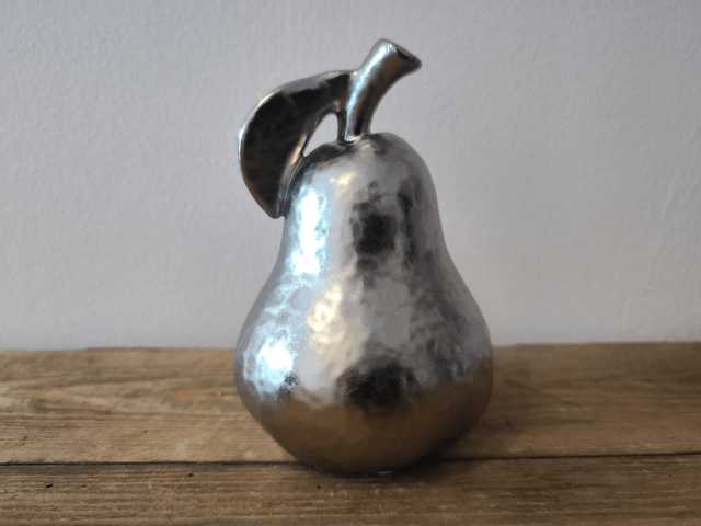 Silver Apple and Pear Ornament 