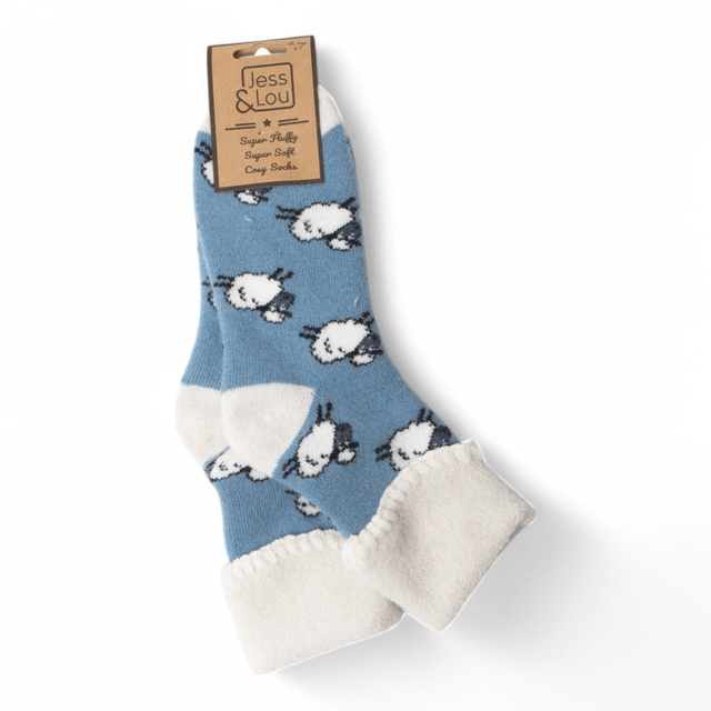 Cosy Cuffed Socks with Sheep Design