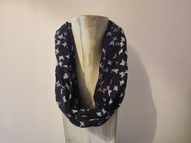 Cotton Butterfly Print Magnetic Scarf 