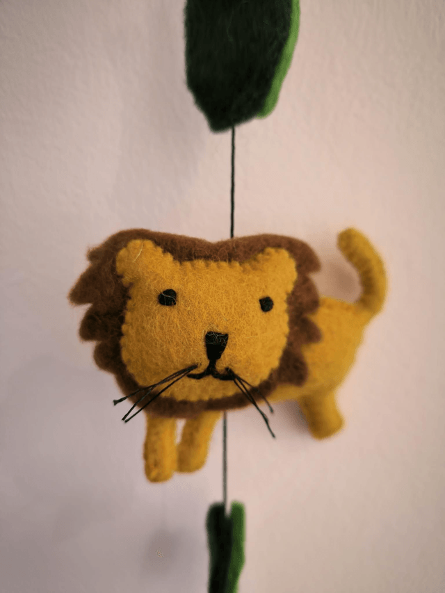 Handmade Felt Safari Hanging String with Bell