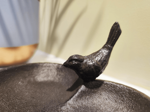 Heart Shaped Cast Iron Birdbath