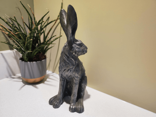 Textured Silver Coloured Hare Ornament 