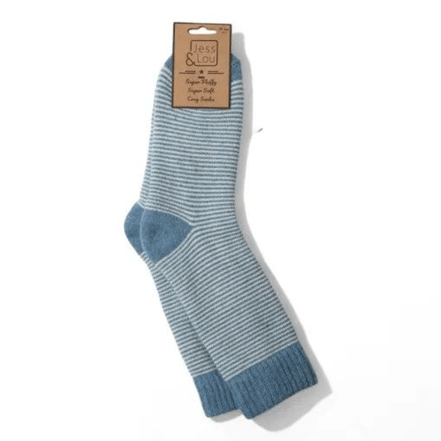 Sleek Stripe Ribbed Cornflower Socks