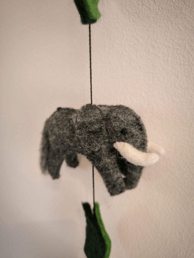 Handmade Felt Safari Hanging String with Bell
