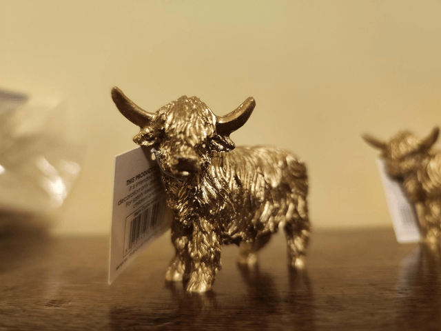 Small Golden Highland Cow Ornament 