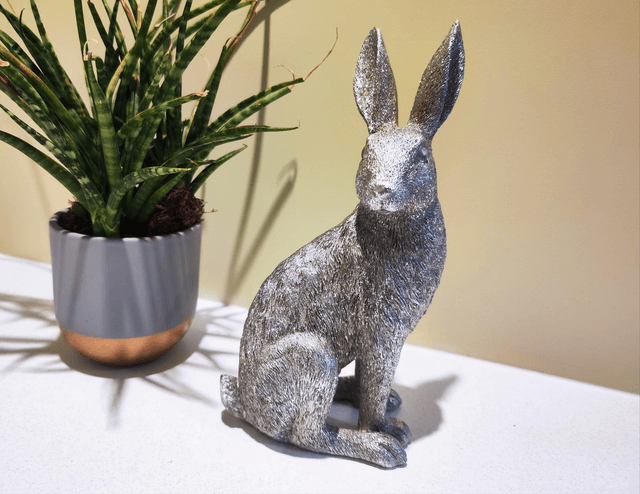 Sparkly Silver Hare Ornaments