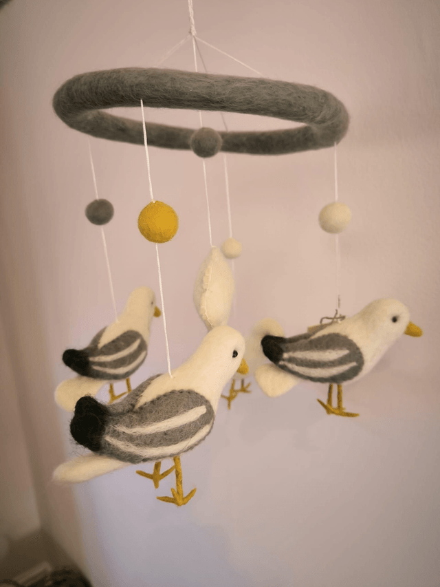 Handmade Seagull Baby Mobile