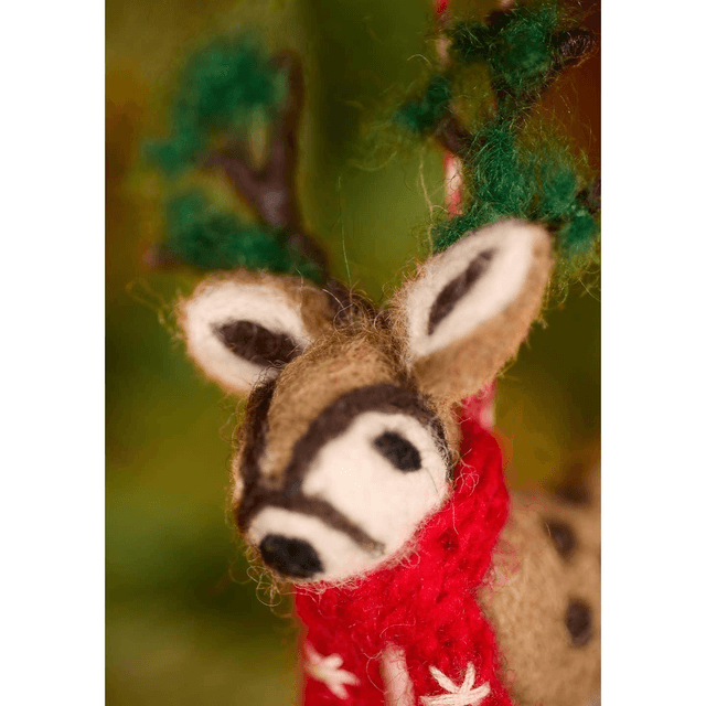 Felt Hanging Reindeer Christmas Tree Decoration 