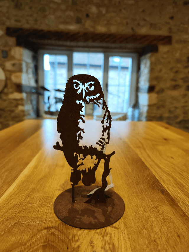 Metal Bird on Plate - Robin / Owl / Woodpecker 