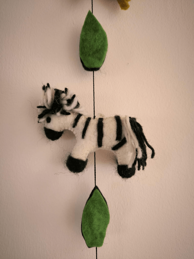 Handmade Felt Safari Hanging String with Bell