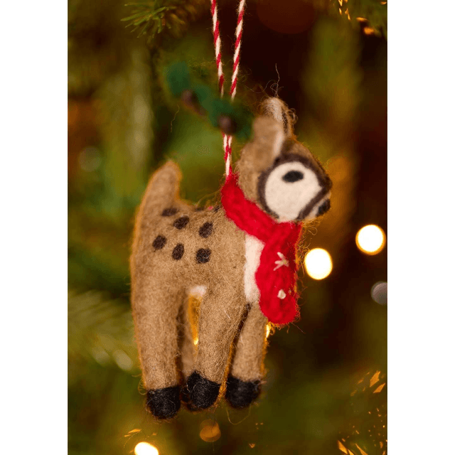 Felt Hanging Reindeer Christmas Tree Decoration 
