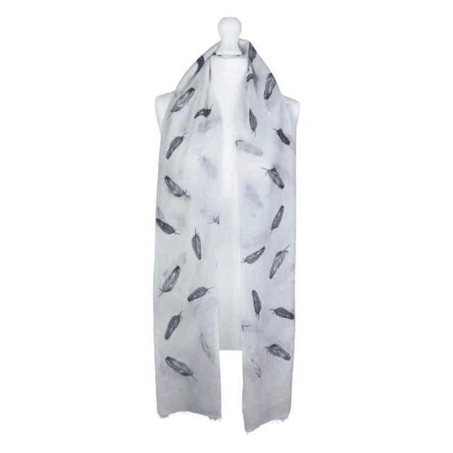 Summer Feather Print Scarf - Choice of 3 Colours 