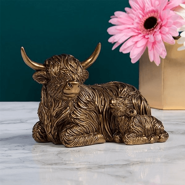 Reflections Bronze Highland Cow &amp; Calf