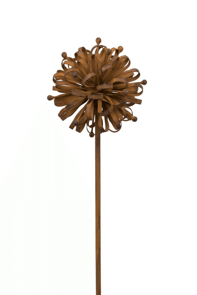 Rusty Metal Dahlia on a Stake 