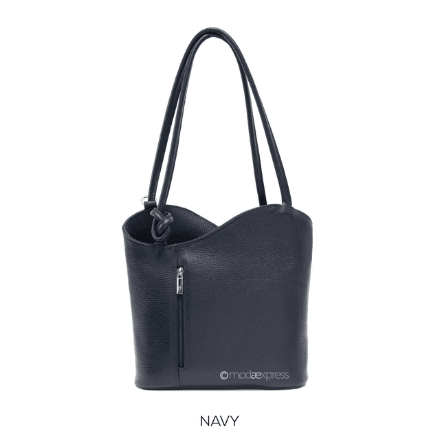 Leather Shoulder Bag can be converted to Backpack 